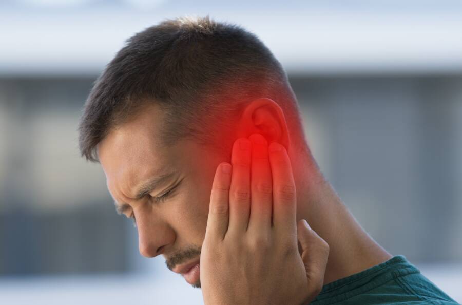 Man,Suffering,From,Strong,Earache,Or,Ear,Pain.,Ear,Inflammation,