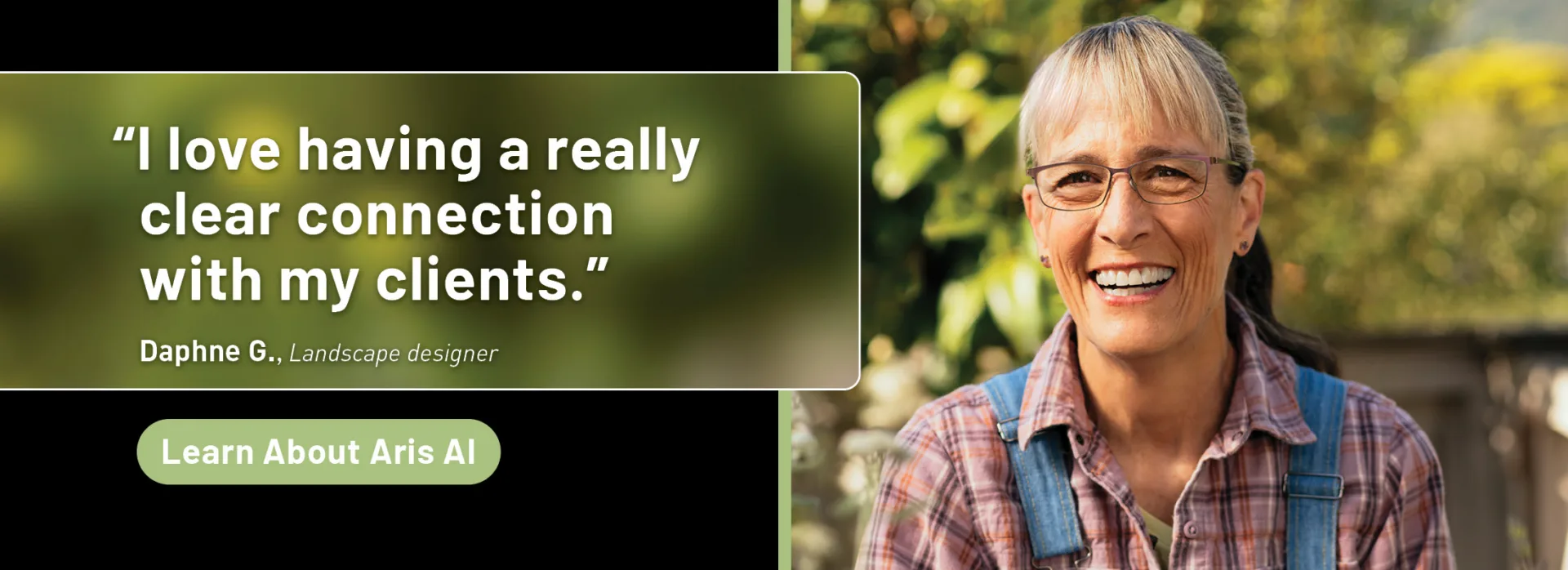 "I love having a really clear connection with my clients" - Daphne G. Learn About Aris AI